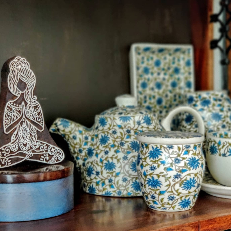 Hand carved Decorative 'Yogini' Wood Block Stamp