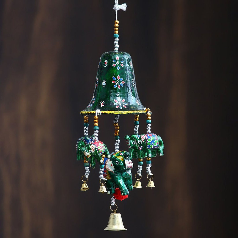Handcrafted Elephant Wall Hanging With Bells