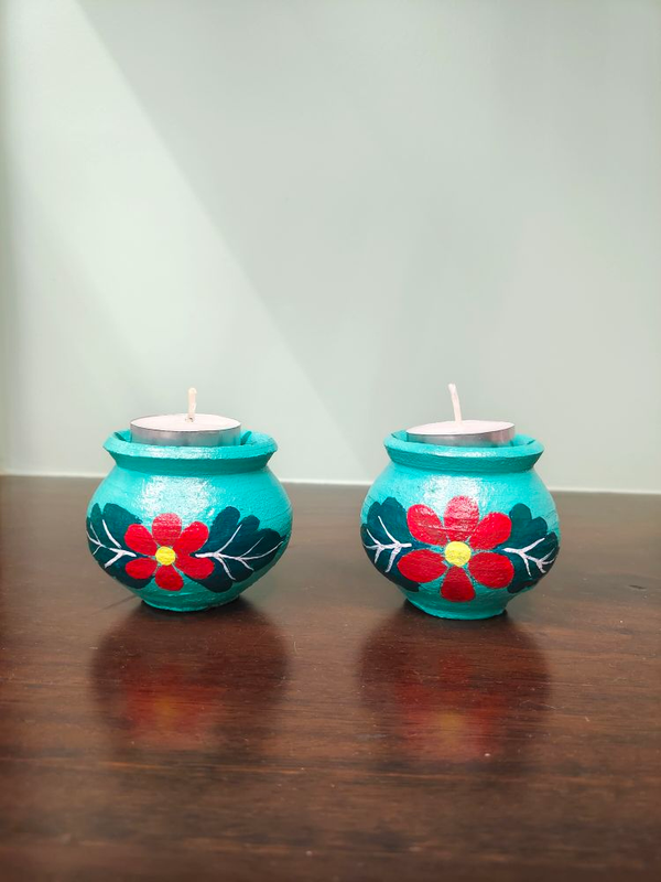 Set Of 6 Terracota Pot Diyas